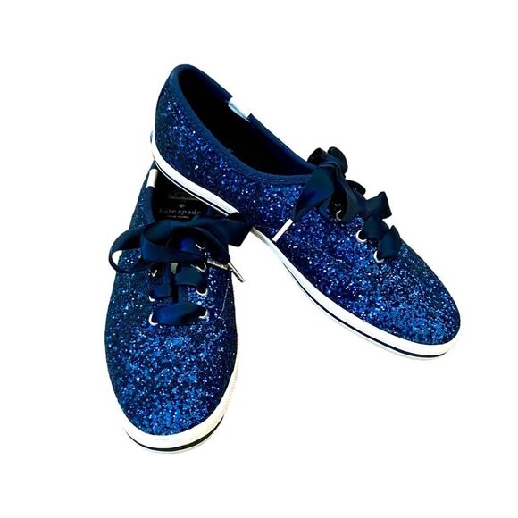 Kate Spade x Keds Glitter Low Top Sneaker Navy Blue Women’s US Size 6.5 - Picture 3 of 8